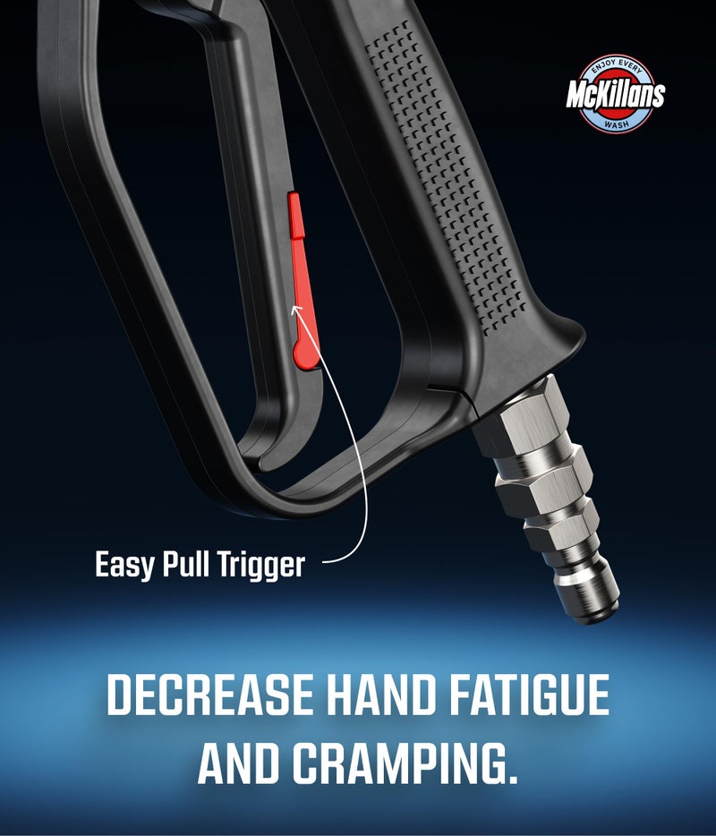 McKillansÂ® Short Pressure Washer Gun with Swivel - High Pressure Water Handle with 3/8" Male Plug and 1/4â€ Quick Connector Coupler - Power Washer Gun Compatible with Foam Cannon - Car Wash Foam Gun - Image 5